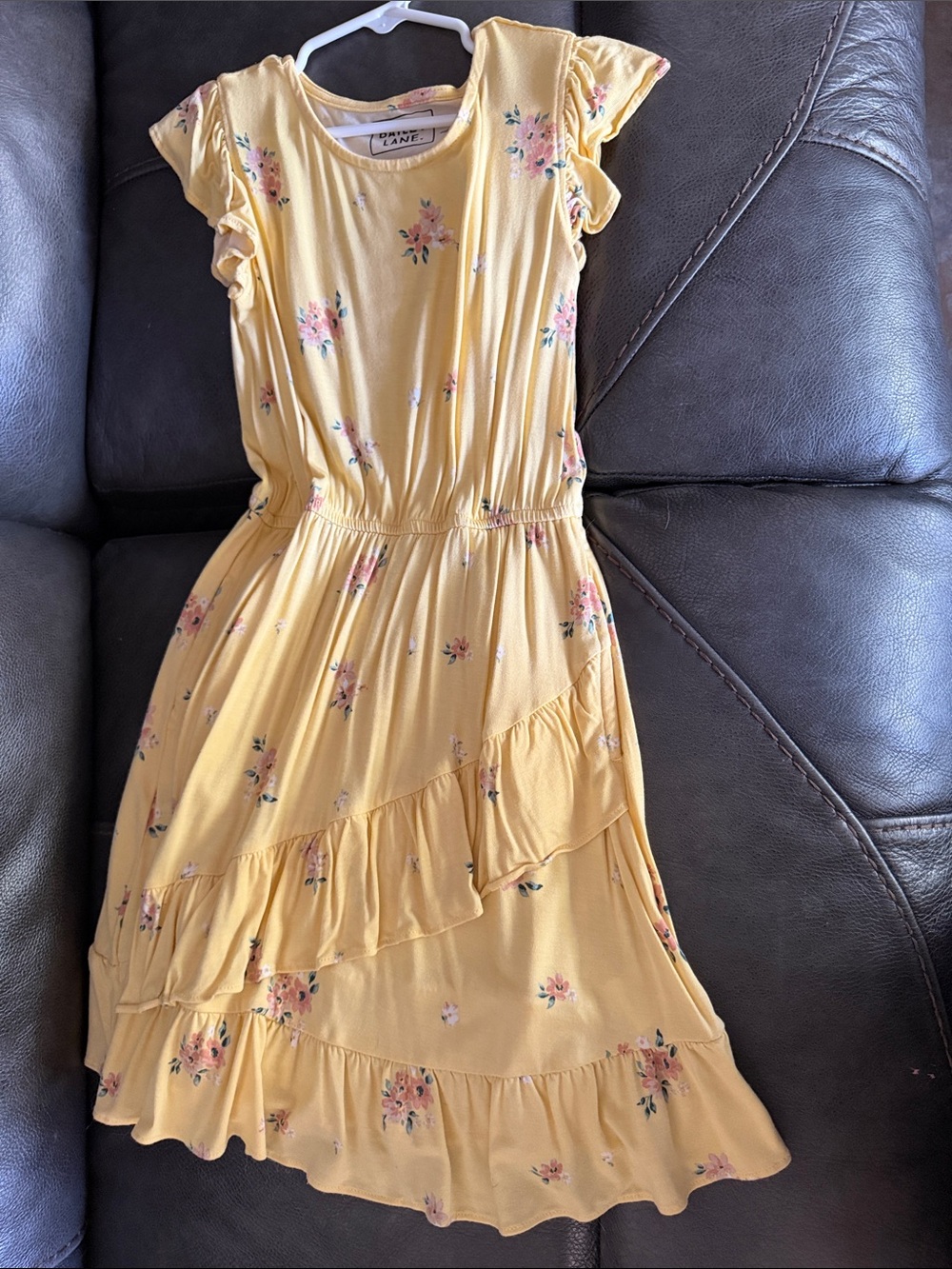 Youth Yellow Floral Ruffle Dress - Unknown Brand